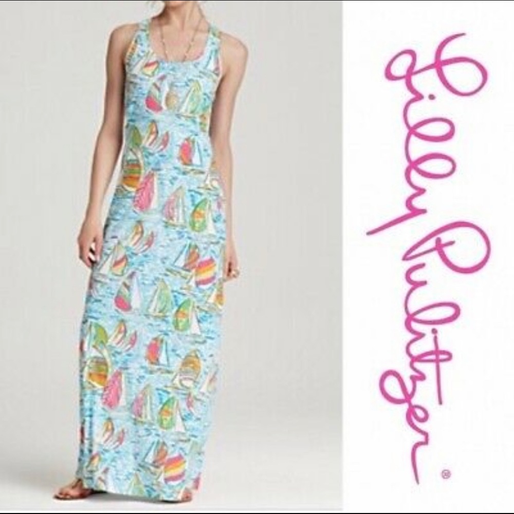 Lilly Pulitzer Treena Maxi Dress - You Gotta Regatta print